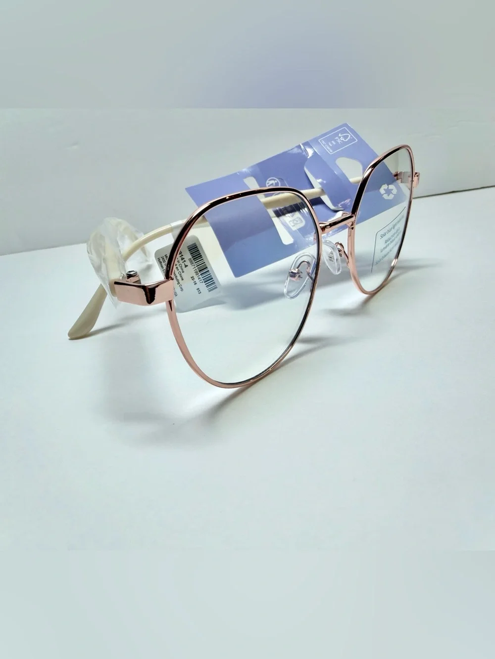 Claire's Rose Gold Metal Women's Glasses Blue Light Filtering